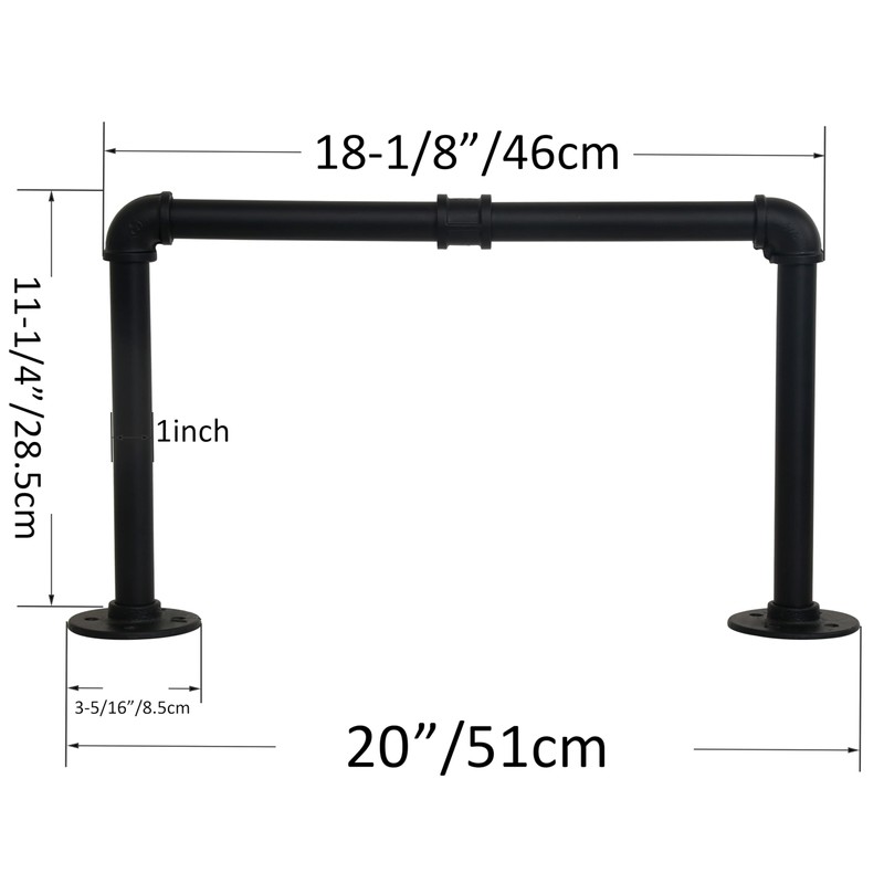 WEBI Clothing Rack Wall Mount,20" Industrial Pipe Clothes Rack for