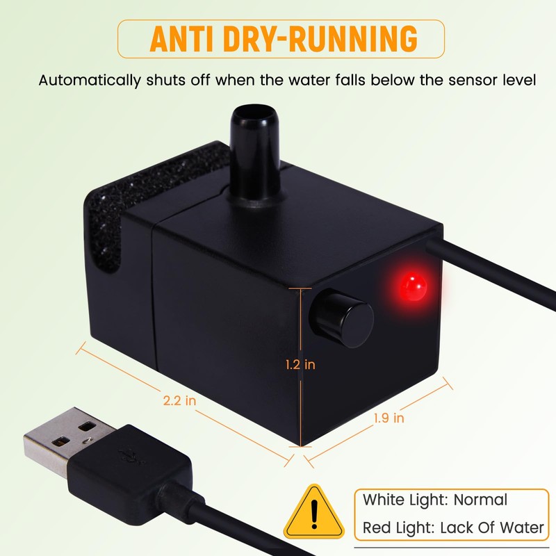 PETIMI Water Pump for Pet Water Fountain (Models PF-SS-01, PF-SS-02,