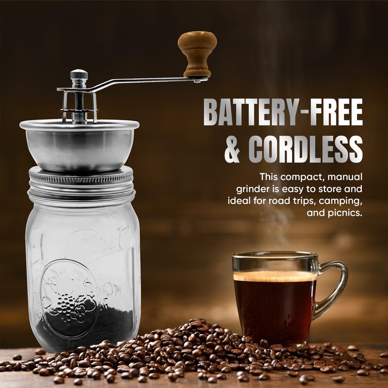Stainless Steel Coffee Grinder Lid Attachment for Regular Mouth Mason