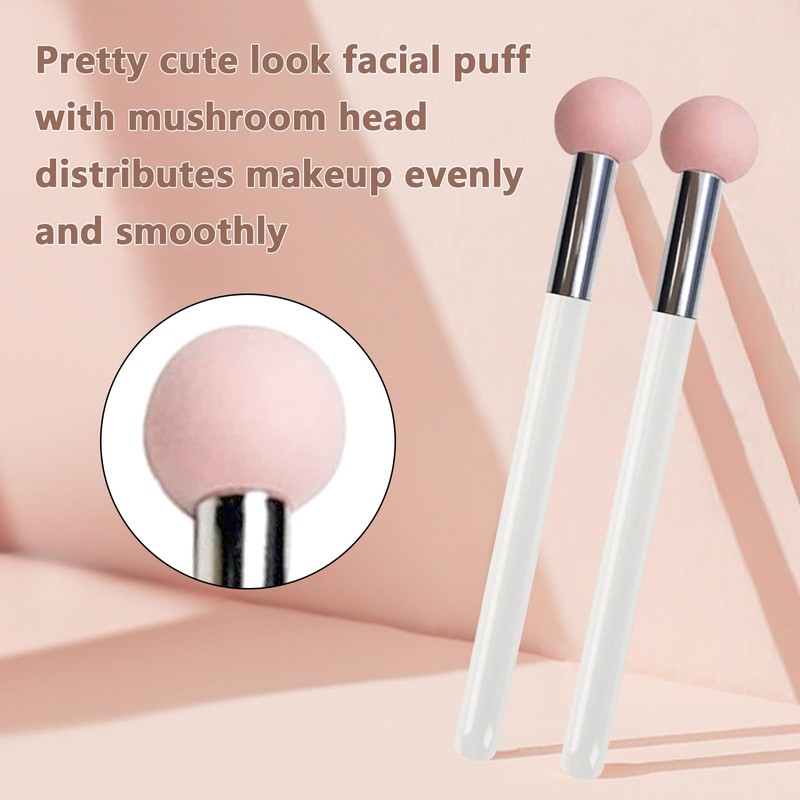 2Pcs Mushroom Sponge Makeup Brushes Cute Pink Mushroom Head Makeup