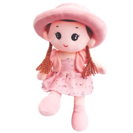 Adorable Baby Girl Rag Doll Soft Cuddly Ragdoll Princess Doll with Dress Removable Hat Soft Stuffed Plush Toy Dolls for Girls Age 0+, Baby First Doll Baby Shower Present Girl Birthday Christening Gift