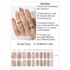 Semi Cured Gel Nail Strips, Brown Marble 20pcs Adhesive UV