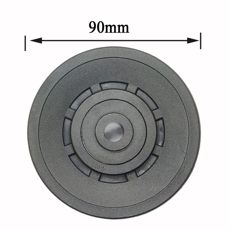 90mm Pulley Wheel Bearing Nylon - Grooved Edge Wearproof Pulleys