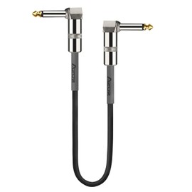 AZOR 19 Inch Guitar Patch Cable 49CM, Right Angle Guitar Patch Cable Electric Instrument Cord for Electric Guitar Pedal, Bass, Amp