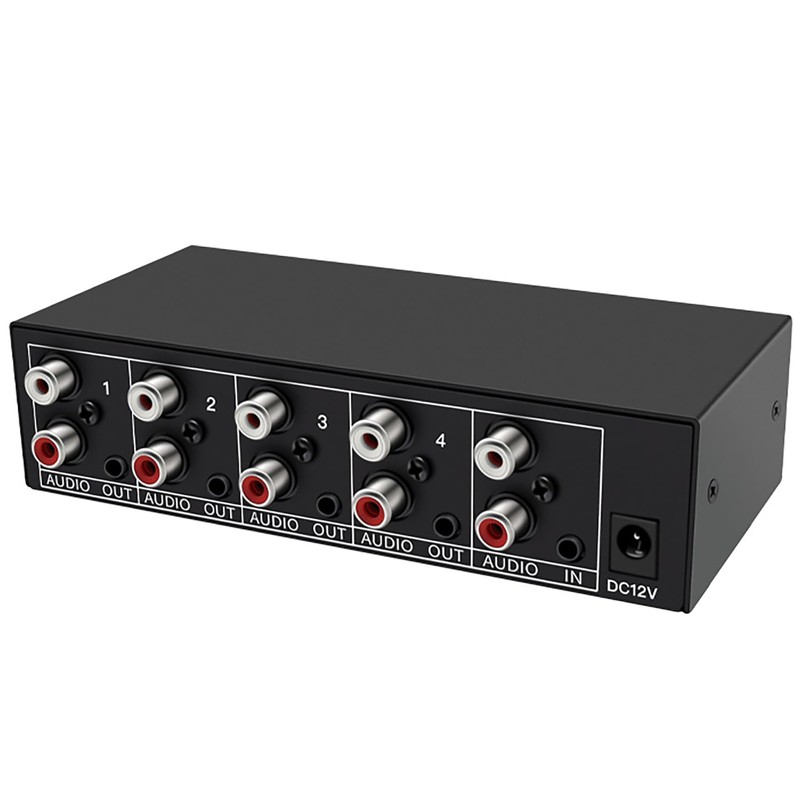 Tunghey RCA AUX Audio Splitter 1 in 4 Out, Stereo