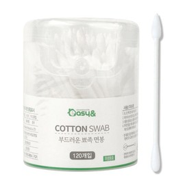 EasyN Soft Pointed Cotton Swabs 120-Pack / 이지앤 부드러운 뾰족 면봉 120개입