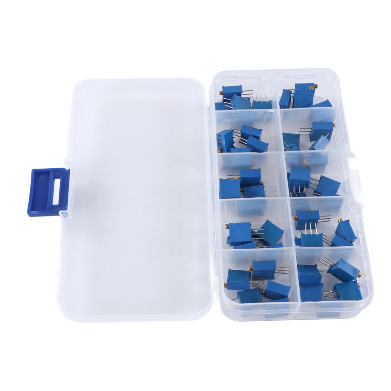 50Pcs 3296W Potentiometer Adjustable 500 1K 2K 5K 10K 20K