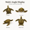Brass Sea Turtle Figurine Coastal Home Decor Accent