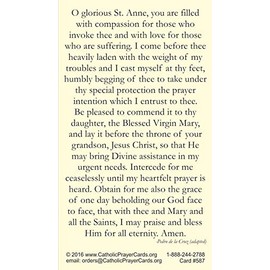St. Anne, patron saint of grandmothers, prayer card (3-pack)