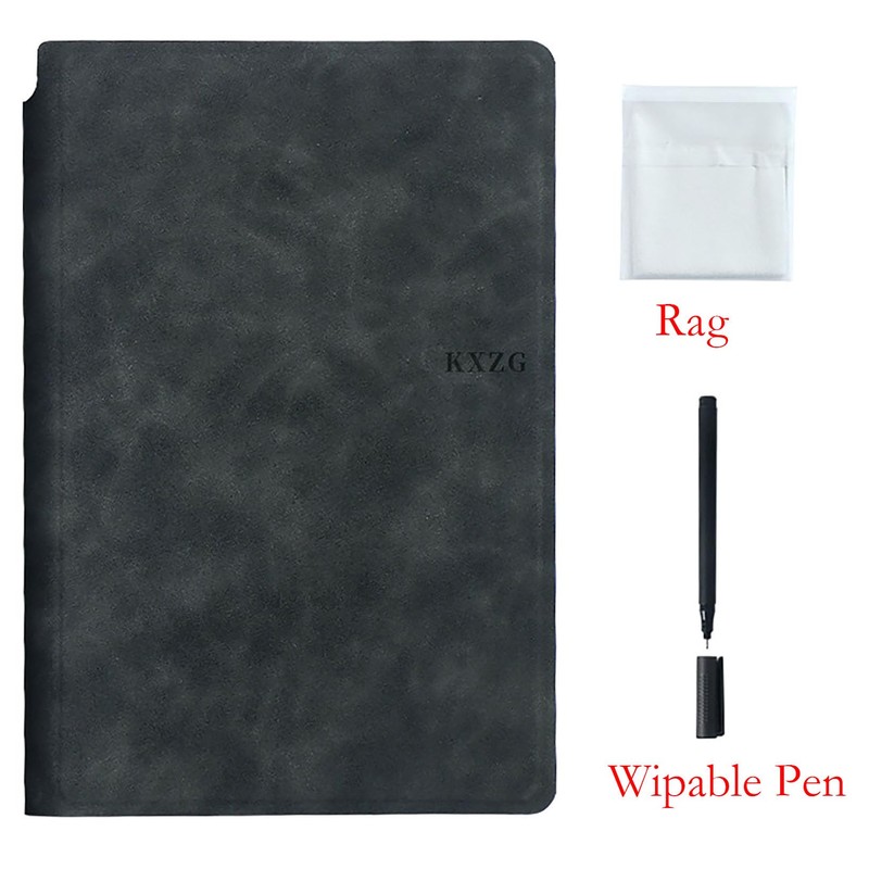 YIKANGHENG Wipeable Notebook with a Wipeable Pen and Rag, 9