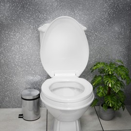 Renovators Supply Manufacturing White Plastic Soft Close Toilet Seat Elongated Slow Close Toilet Seat With Adjustable Mounting Hardware