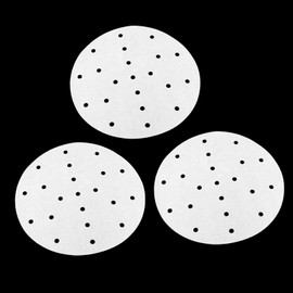 Rierdge 8" Small Bamboo Steamer Liners, 100Pcs Non-stick Steam Paper for Steamed Dumplings Buns