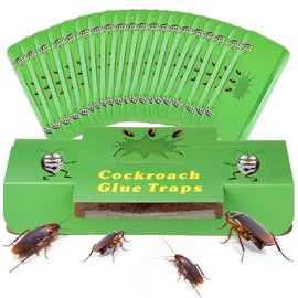 Qualirey 20 Pack Roach Traps, Roach Traps Indoor Sticky with Cockroach Bait, Cockroach Glue Trap Long Lasting and Non Toxic, Children and Pet Friendly, for Home, Kitchen, Bathroom, Storage Room