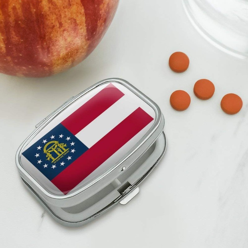 Georgia State Flag Rectangle Pill Case Trinket Gift Box