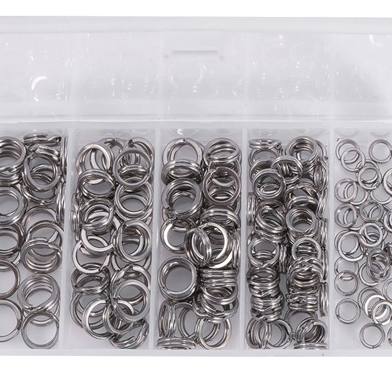 Split Ring Stainless Steel Fishing Tackle Ring Chain Connector High