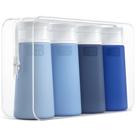 Valourgo Travel Bottles for Toiletries, Tsa Approved 3.4oz Portable Travel Bottles, BPA Free Leak Proof Travel Tubes Refillable Travel Accessories, Travel Accessories with Clear Toiletry Bag, Blue