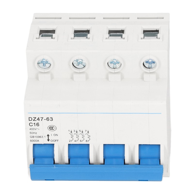 4P Miniature Circuit Breaker DIN Rail Mount Low Voltage Air