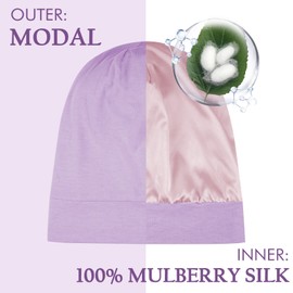 OLESILK Silk Bonnet for Kid Sleeping, 100% Mulberry Hair Bonnet for Girl's Curly Hair, No Frizzy Damage Hair, Adjustable for Saty on All Night