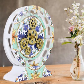 The Gears Clock Wall Clock Italy Collection with Moving Gears (Maiori, 10 inch Round)