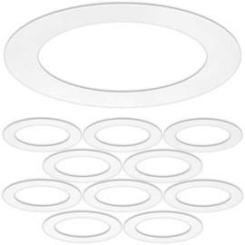 10 Pack Gloss White Goof Trim Ring for 6" Inch Recessed Lighting Trims Can Lighting Down Light, Outer Diameter 8.07 Inches