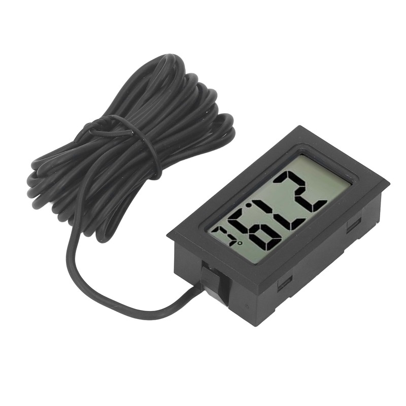 5PCS Electronic Digital Display Thermometer Black Mini Embedded Indoor Digital