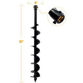 JACKCHEN Auger Bit 4" for Earth Auger,Digger Post Holes Replacement Earth Digger Planting Drill Bit