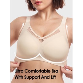 Brabalas Ultimate Comfort Bra for Women,Bras for Women No Underwire,Silky Smooth Bralettes T-Shirt Bra with Support and Lift 34B Nude
