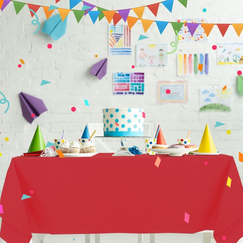 XHDA 6 Pack Red Party Table Cloth 54" x 108",