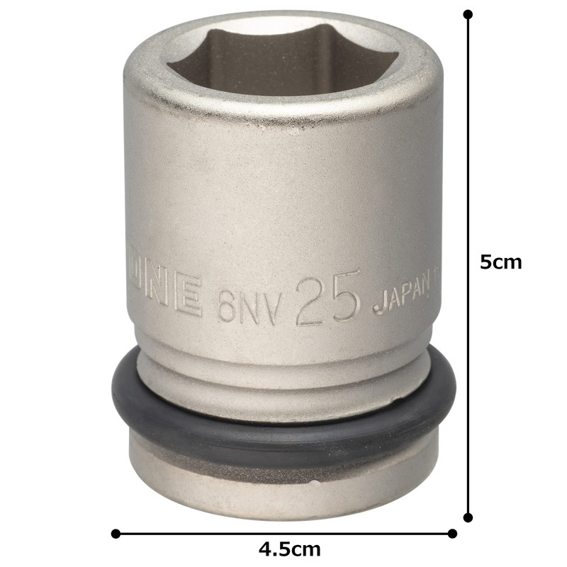TONE Impact Socket 6NV-25 Insertion Angle 0.7 inch (19.0 mm)