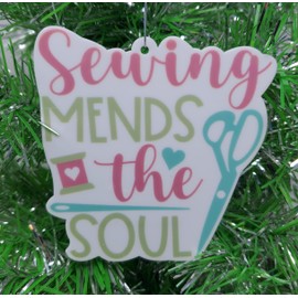 Sewing Themed Christmas Ornament - Sewing Mends The Soul