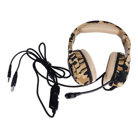 M1 Wired Gaming Headset Clear Sound Output Over Ear Headphone with Microphone for Computer Camouflage Color Desert Camo