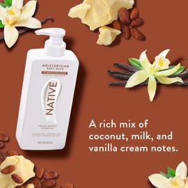Native Moisturizing Body Wash Contains Naturally Derived Ingredients | for Women & Men, Sulfate, Paraben, & Dye Free Leaving Skin Soft & Hydrated | Cocoa Butter & Vanilla 18 oz