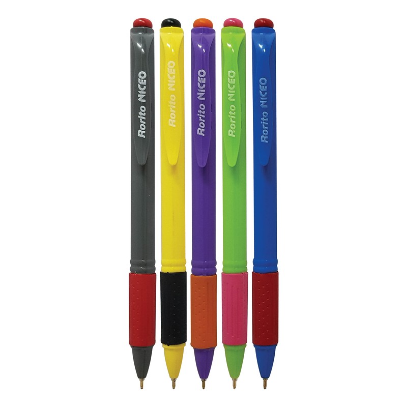 rorito 5 x 0.7mm Tip Niceo BLUE Retractable Ballpoint Pens