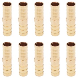 10PCS Brass Hose Fittings 10mm Gas Fittings Straight Hose Pipe Connector for Air Water Oil Gas Fuel Hose Connections