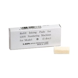 Lion Replacement Ink Pad for D Model Automatic Numbering Machines, 12 Pads/Box, 1 Box (PAD-D)