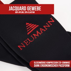 NEUMANN® Premium Jacquard Compression Socks - For Compression and Stability When Running, Sports, Work & More - More Performance and Faster Recovery (Size 9-12, 20-30mmHg)