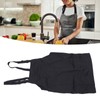 Kitchen Apron Black Apron Polyester Pockets Adjustable Strap Unisex Apron