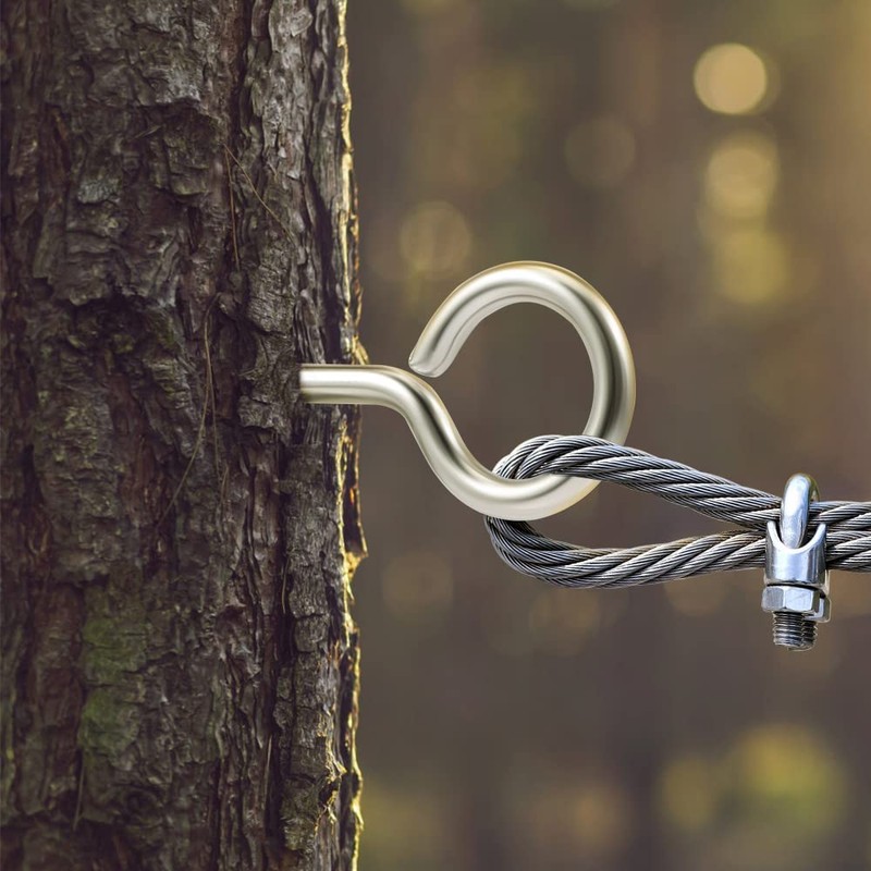 Stainless Steel Screw Eyes, Robust Galvanised Screw Hooks in 6