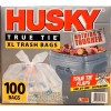 Husky True Tie XL Trash Bags, Clear, 45 Gallon, 100