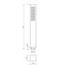 ENKI, E28, Square Pencil Design Hand Shower Modern, Handheld Shower