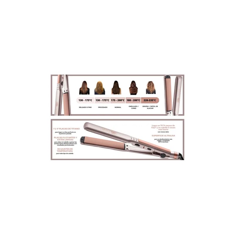 Alaciadora De Cabello Titanio Rose Gold Infiniti Profesional