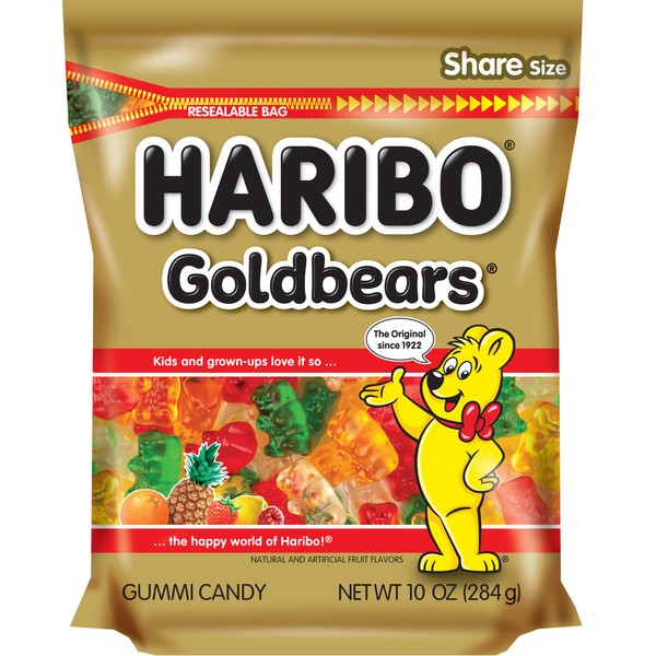 Haribo Original Gold-Bears Gummi Candy in a Resealable Pouch (10 Ounces)