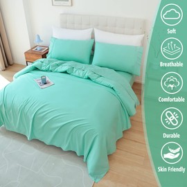 Whitney Home Textile King Sheet Set - 4 Piece Breathable Luxury Bed Sheets for King Size Bed, 16" Deep Pocket Silky Soft Sheets, Hotel Bedding Sheets and Pillowcases, Wrinkle Free Oeko-Tex Sheets