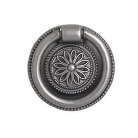 Utopia Alley Medici Cabinet Ring Pull Knob - Decorative Cabinet Drop Pull Knobs for Cabinets and Drawers - Vintage Cabinet Hardware with Hand Finished Pewter - Metal Drawer Pull Knobs 1 5/8"