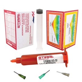 STIRRI-V3-TF no-clean universal soldering tacky paste flux (ROL0) - 10g amber syringe kit – for next generation BGA and hot air rework SMD assemblies - REACH-compliant solder flux with sweet scent