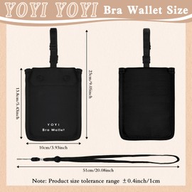 YOYI YOYI Bra Wallet with Hidden Money Pouch & Secret Stash Pocket, Includes Neck Strap, RFID Fabric for Secure Storage of Cash, Cards, & Valuables - Ideal for Travel & Daily Use