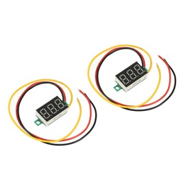 MECCANIXITY Digital Voltage Meter 3-Wire DC0V-30V 0.36 Inch Red Green Blue Mini Display Panel for Voltage Measurement of Battery Cars/Motorcycles Pack of 3