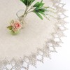 URROMA Linen Round Doily,90cm/35.43" Beige Table Cover Coffee Table Dustproof