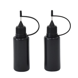 MYmama Needle Bottle 20ml 2pcs Fine Nozzle Blackout Plastic Bottle Craft Handmade Oil Container Black