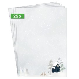 SIGEL DP601 Letter Paper Christmas "Cozy Christmas Watercolor", A4, 25 Sheets, Christmas Letter Paper Made from Sustainable Paper